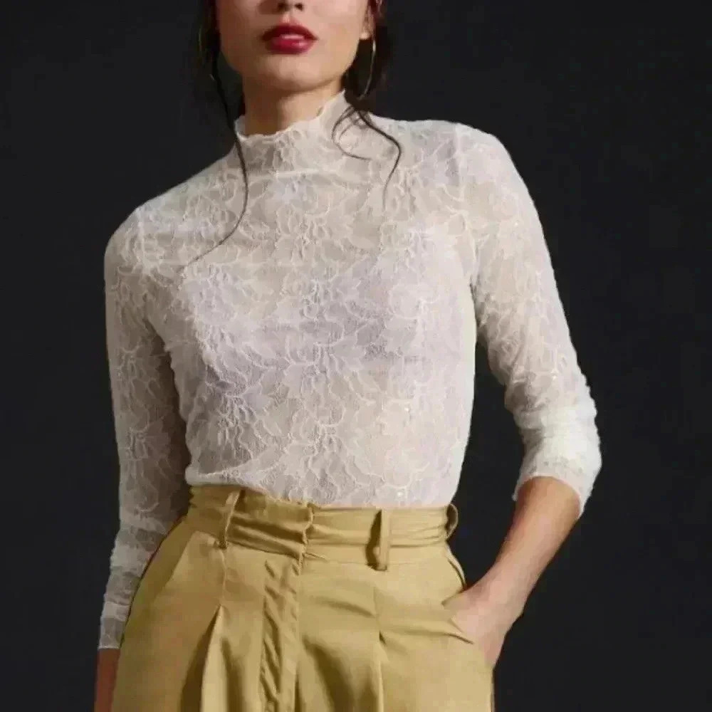 Anthropologie sheer lace top NWT - Picture 1 of 4